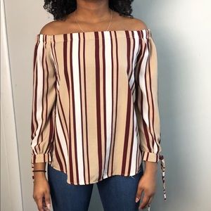 Off the Shoulder Stripe Top